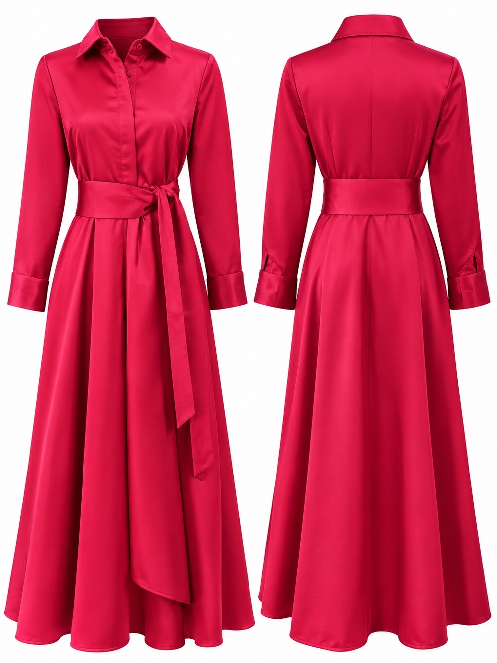 STYLEWE Rose Red Loose Long Sleeve Top